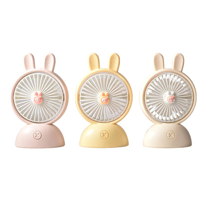 VENTILADOR REDONDO CON OREJAS RECARGABLE PLASTICO CON CABLE