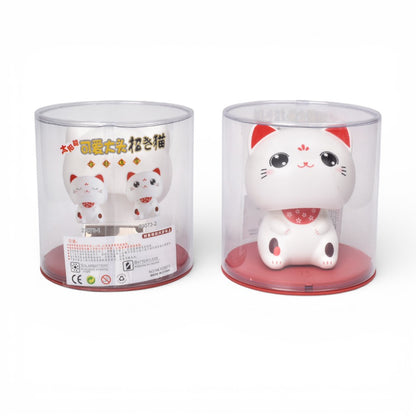 GATO DE LA SUERTE SOLAR PLASTICO COLOR BLANCO DIM:9X9X10