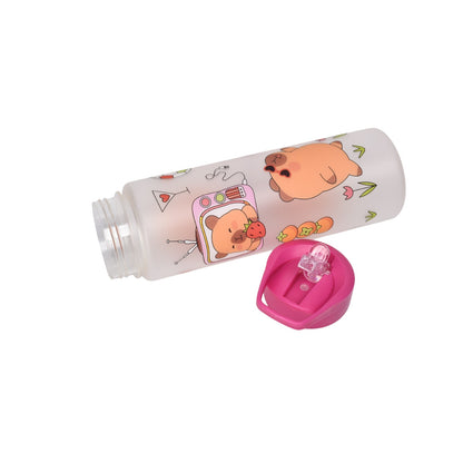 BOTELLA DE AGUA 800ML CAPYBARA PLASTICA DIM:7X7X23