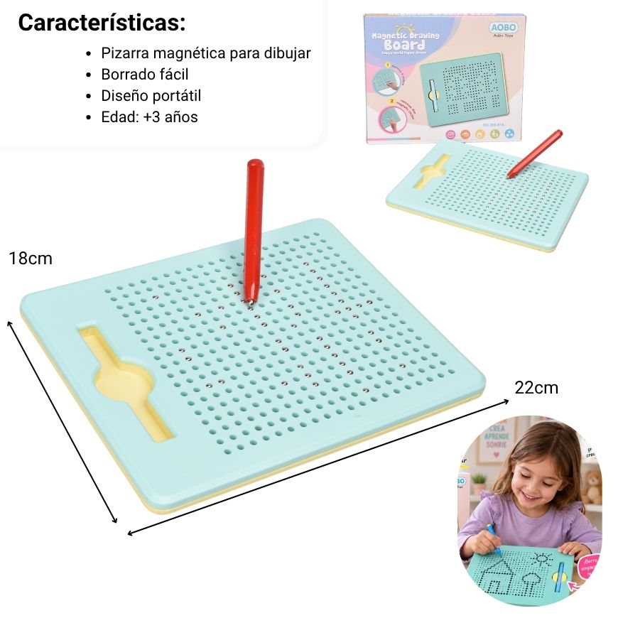 tablero magnetico con lapiz dim: 21.8*17.5*1.5