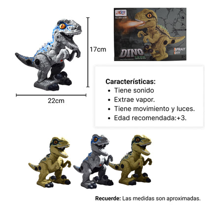 JUGUETE DINOSAURIO PEQUEÑO CON LUZ SONIDO Y MOVIMIENTO