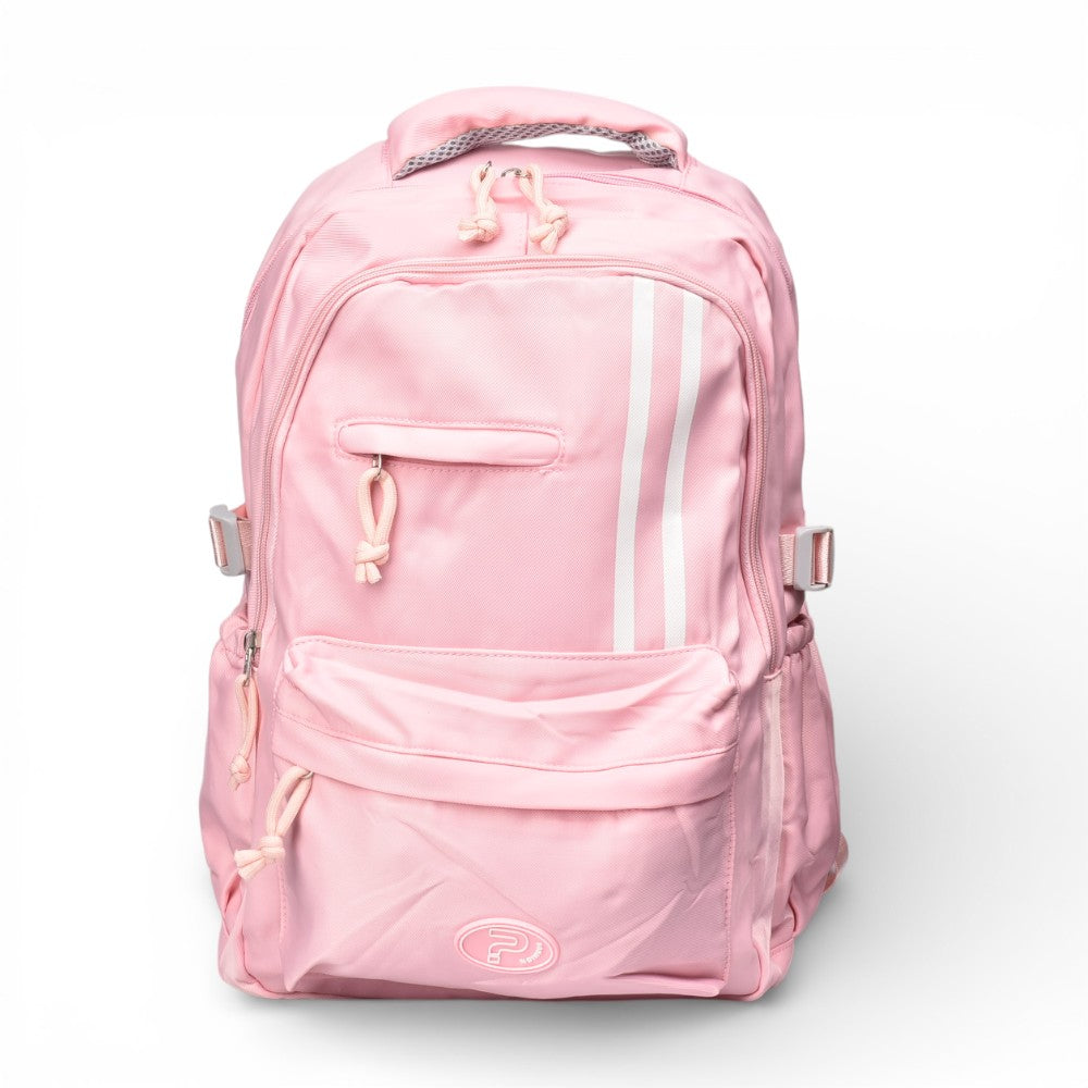 maleta morral negro lila y rosado poliester dim:45x30x16