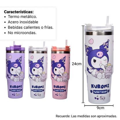 TERMO METALICO 890ML PERSONAJE DIM:9X24