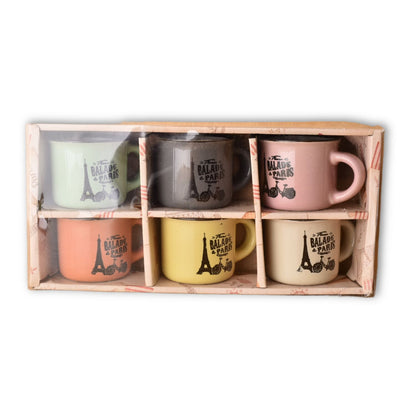 POCILLO X6 PCS CERAMICA TE CAFE  DIM:6*5CM