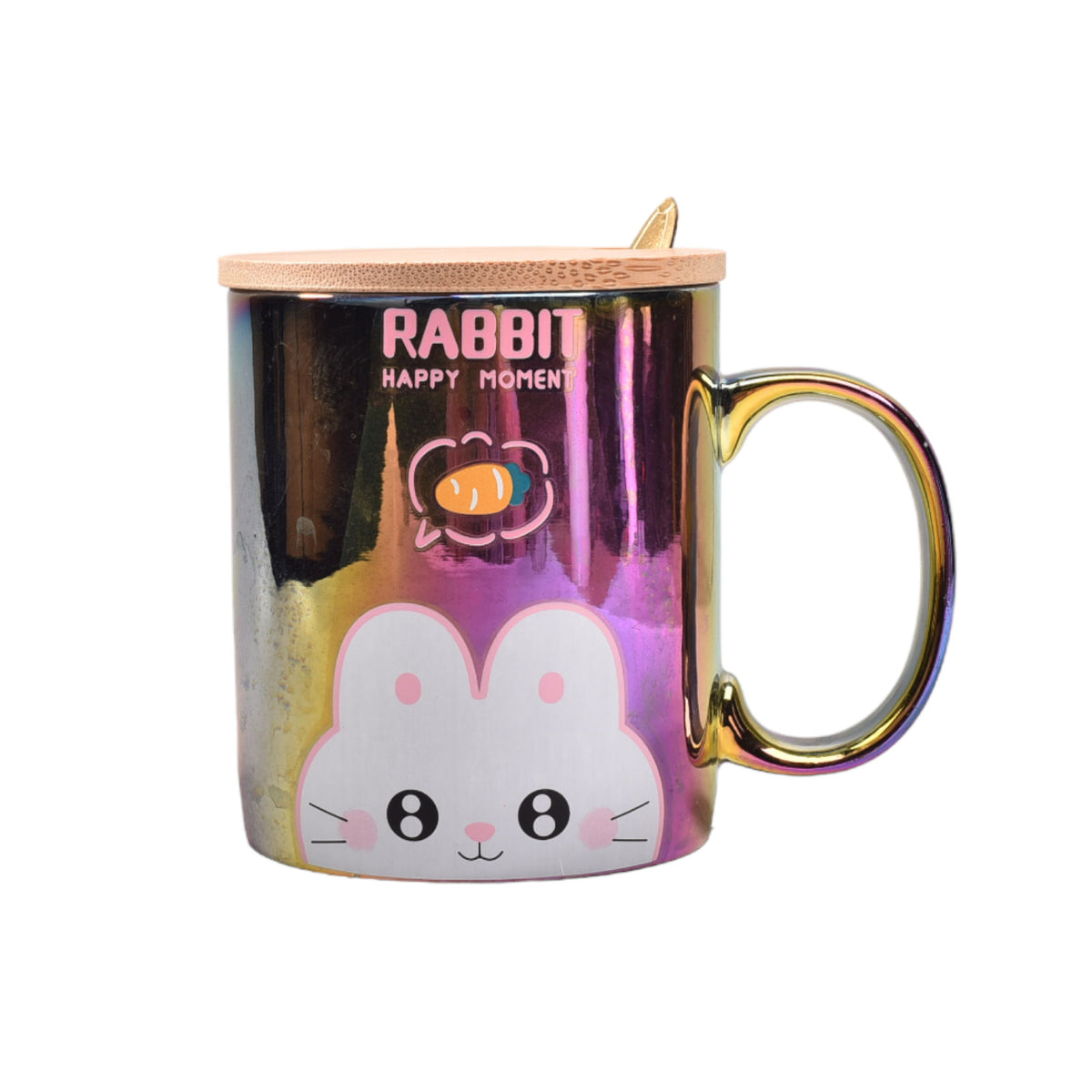 mug pocillo tornasol ceramica con tapa y cuchara