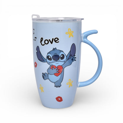 MUG POCILLO CON TAPA PLASTICA PERSONAJE 580ML DIM:8X8X15