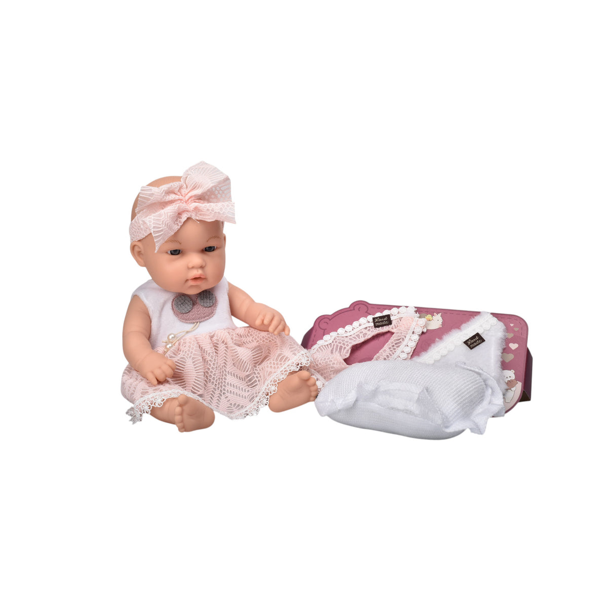juguete bebe muñeca de caucho realista con accesorios dim:34x15x20