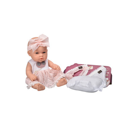 JUGUETE BEBE MUÑECA DE CAUCHO REALISTA CON ACCESORIOS DIM:34X15X20