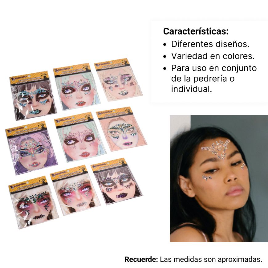 pegatinas faciales gemas decorativas adhesivas