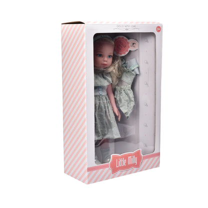JUGUETE MUÑECA DE CAUCHO CON ACCESORIOS DIM:22X10X36