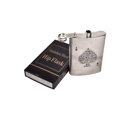 WHISKERA LICORERA PLATEADA ACERO INOXIDABLE 9oz