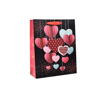BOLSA REGALO EN PAPEL CORAZONES MEDIANO