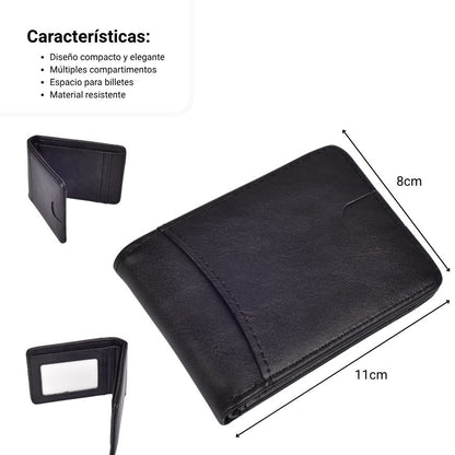 BILLETERA PARA HOMBRE SINTETICO DIM:8X11.5CM