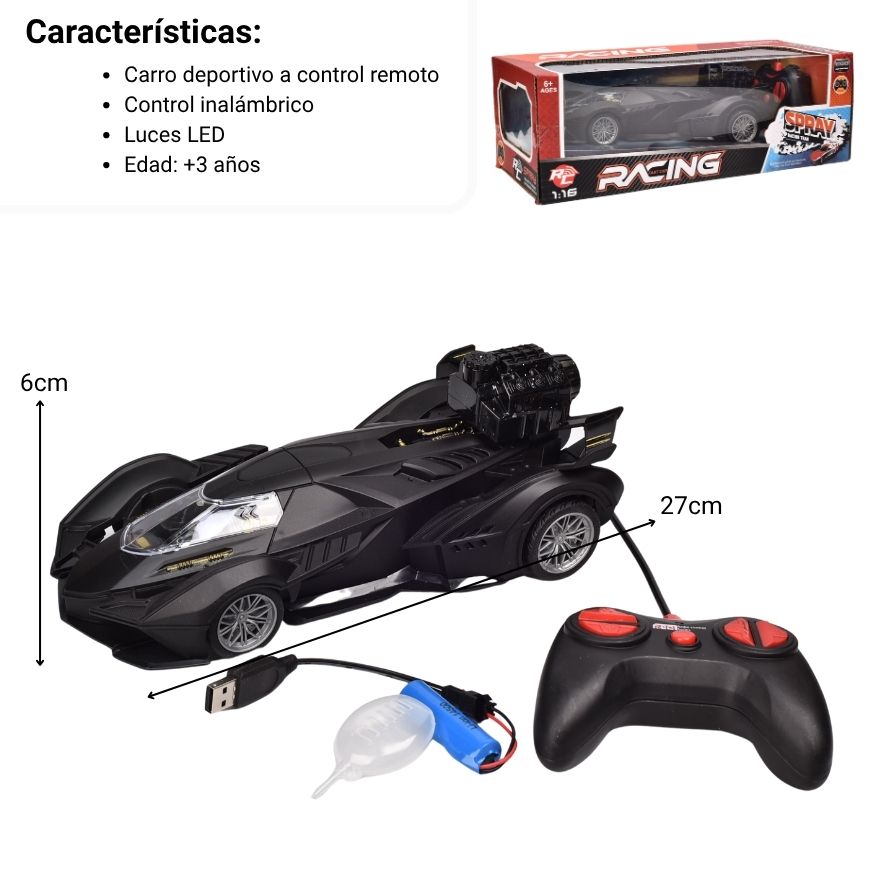 carro plastico control remoto dim: 27.5*12.5*9cm