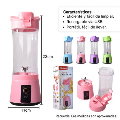 LICUADORA PERSONAL PORTABLE RECARGABLE CON CABLE USB 380ML