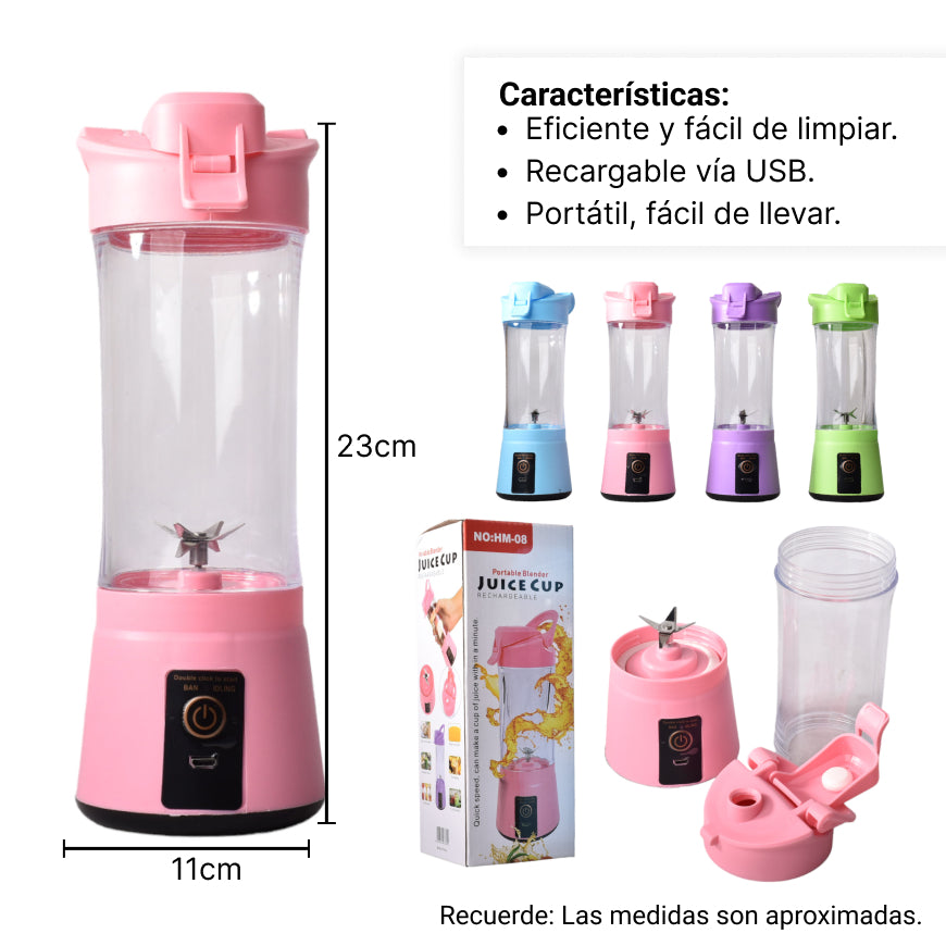licuadora personal portable recargable plastica con cable us