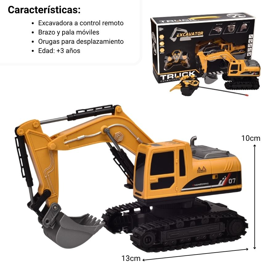 excavadora de construccion control remoto dim:  16*22*9.5cm