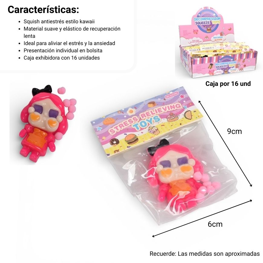squishy anti estrés muñeca  dim:9x6x2
