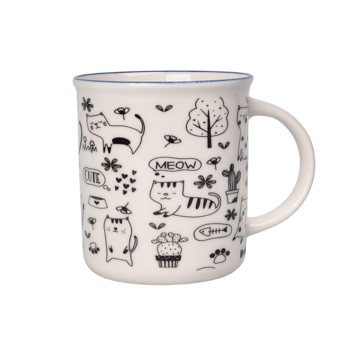mug pocillo ceramica gatos 300ml dim:8x8x9