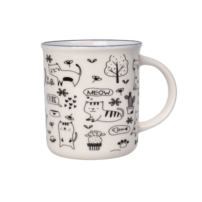 MUG POCILLO CERAMICA GATOS 300ML DIM:8X8X9