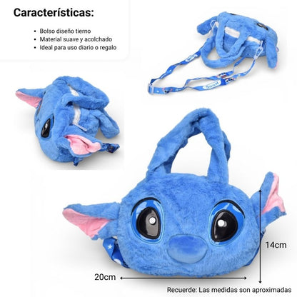 BOLSO CARTERA PERSONAJE AZUL POLIESTER PELUCHE DIM:20X14X3