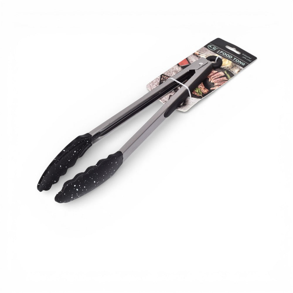 pinza para comida acero silicona negro dim:35x4x3