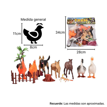 SET ANIMALES GRANJA JUGUETE DIDACTICO COLECCIÓN NIÑOS