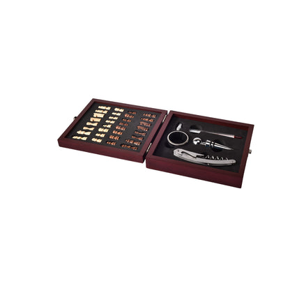 KIT DESCORCHADOR DE VINO ACERO INOXIDABLE CON JUEGO DE AJEDR