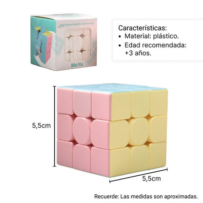CUBO RUBIK 3X3 PASTEL DIM: 5,5CM