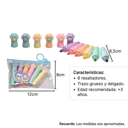RESALTADOR X 6 UNIDADES FORMA GARRA