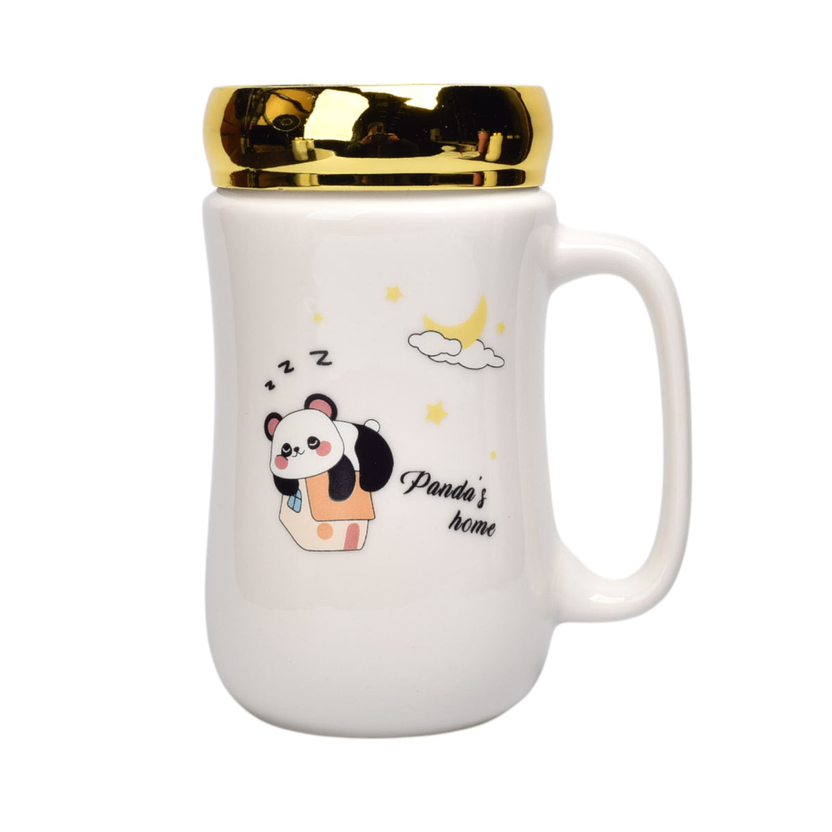 pocillo ceramica diseño oso con tapa 450ml dim:7x14