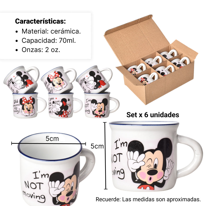 pocillo set x 6 pzas personajes
