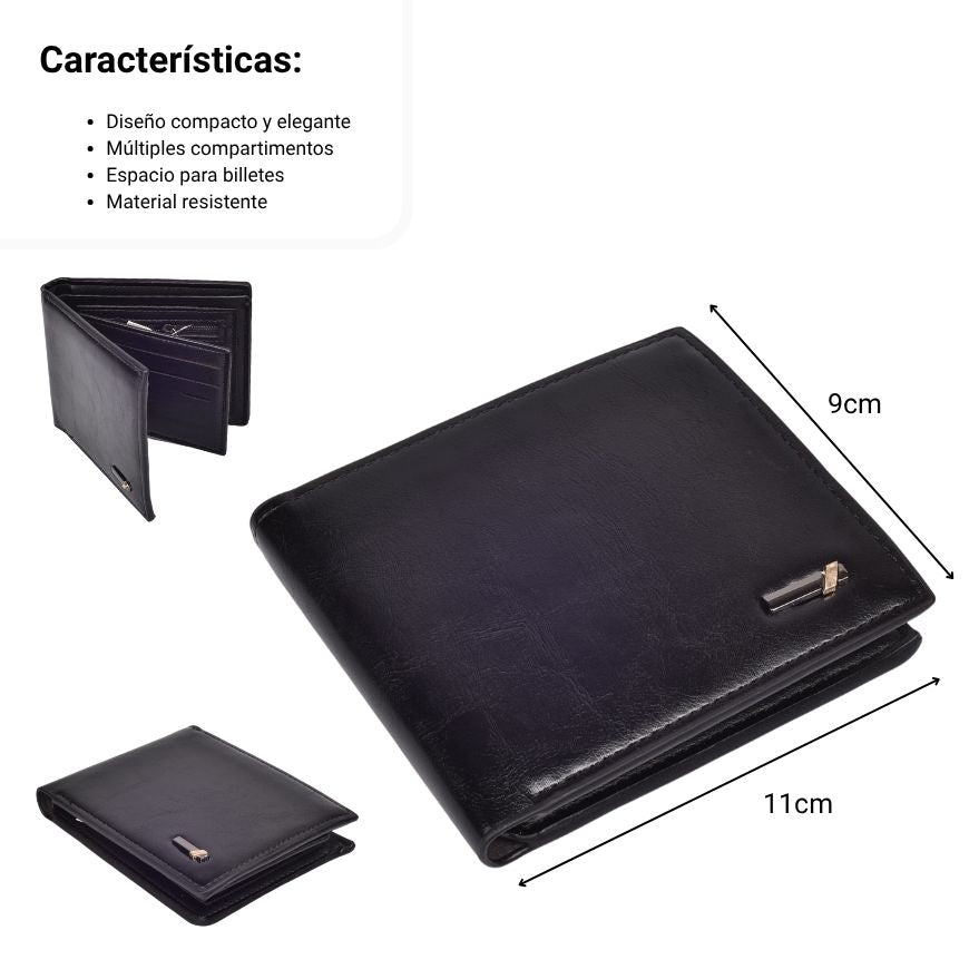 billetera para hombre sintetico  dim:11.5x9.5cm
