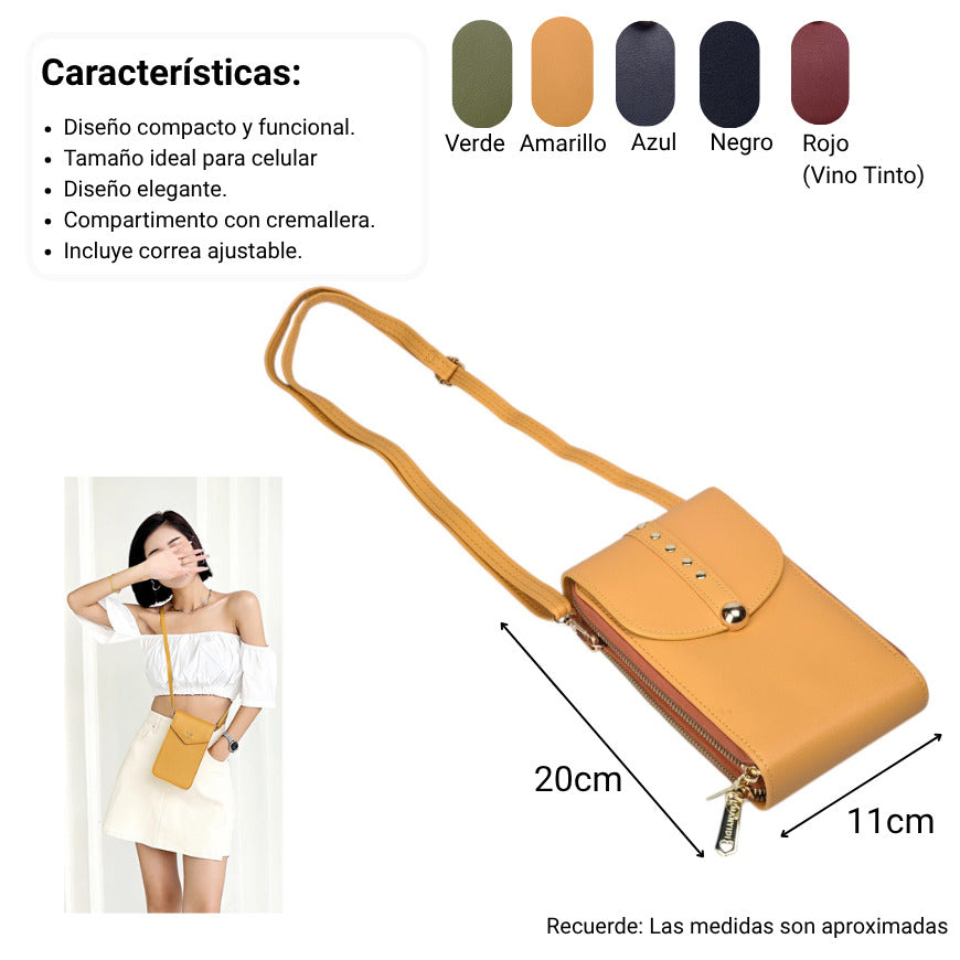 bolso billetera dama sintetico dim:20x11x5