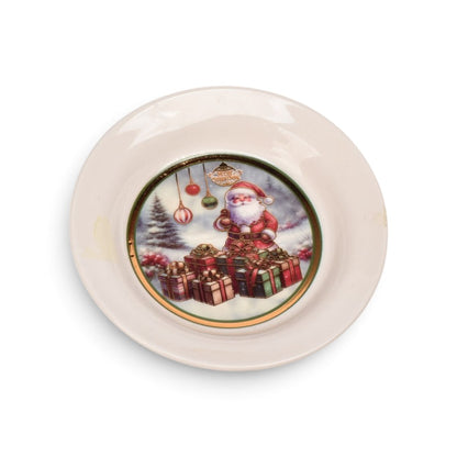 SET 3PCS MUG POCILLO PLATO CERAMICA NAVIDEÑO 350ML