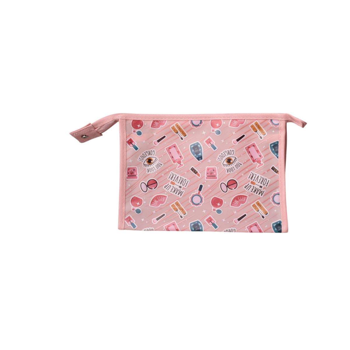 cosmetiquera maquillaje pvc rosado dim:22x16x6
