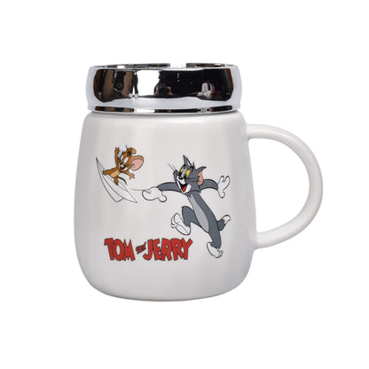 MUG POCILLO CERAMICA CON TAPA PERSONAJE 470ML DIM:7X9X11