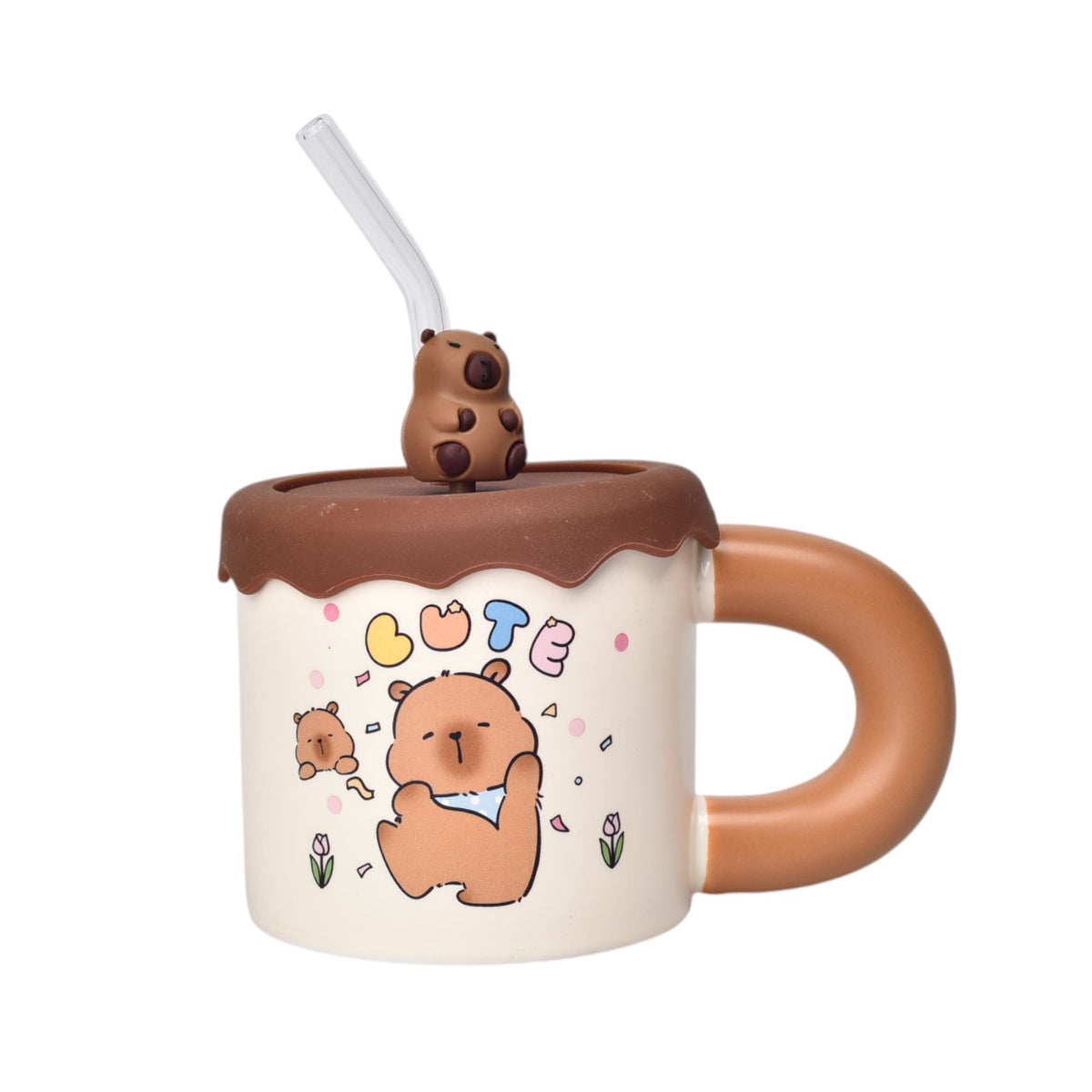 mug pocillo ceramica diseño capybara 400ml dim:8x8x8