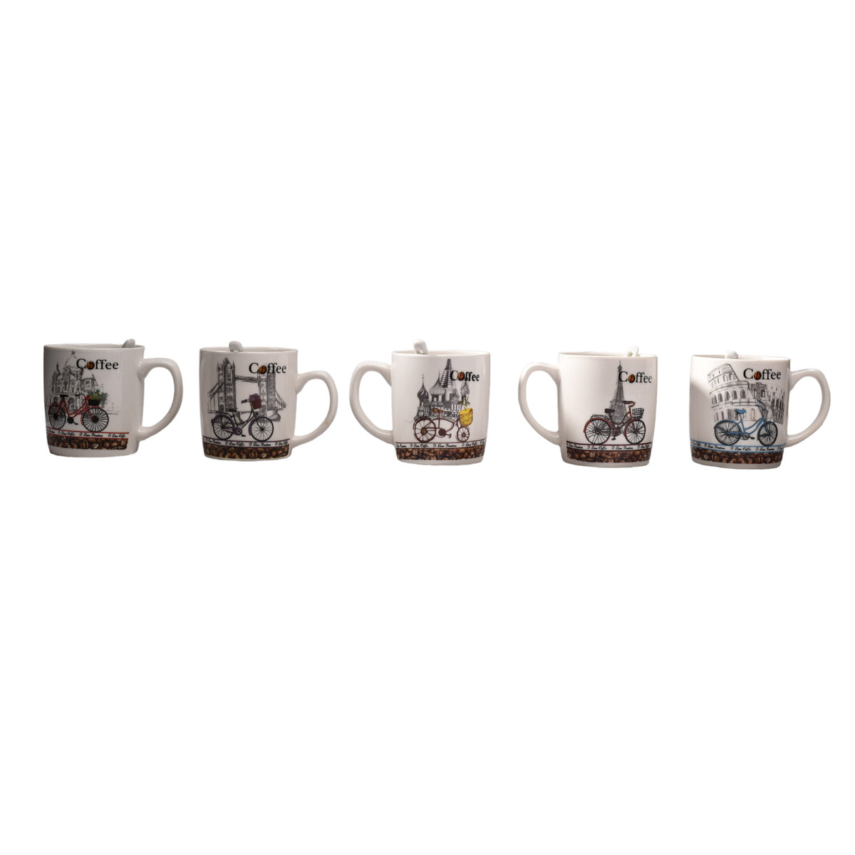 pocillo ceramica con cuchara dim: 14x14x7