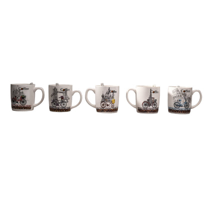 POCILLO CERAMICA CON CUCHARA DIM: 14x14x7