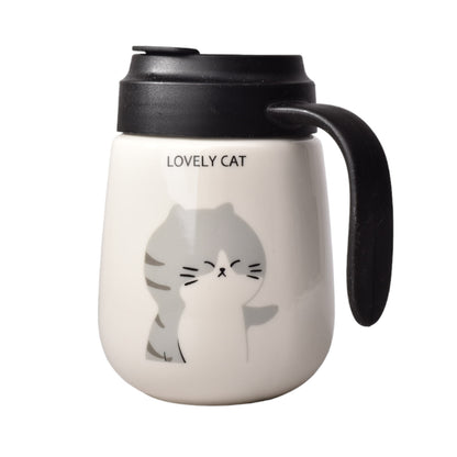 MUG POCILLO BLANCO DISEÑO DE GATOS EN CERAMICA GRANDE