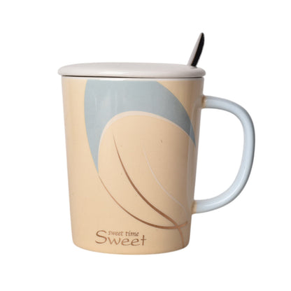 MUG POCILLO CERAMICA CON TAPA 350ML DIM:8*8*10