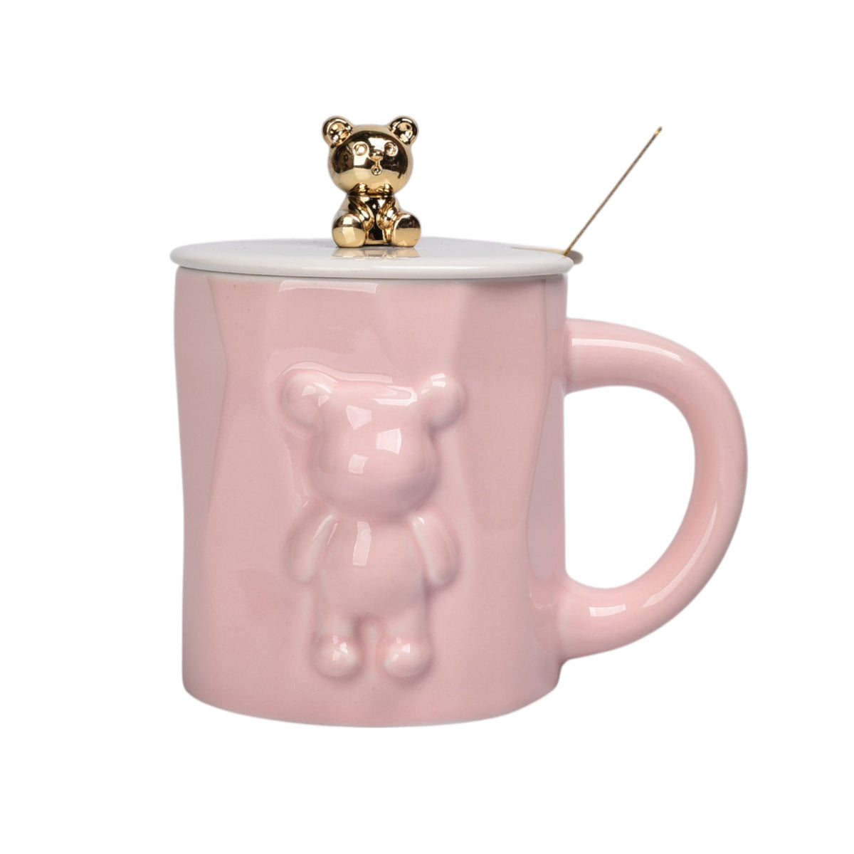 mug pocillo con tapa de ceramica personaje 420ml dim:9x9x9