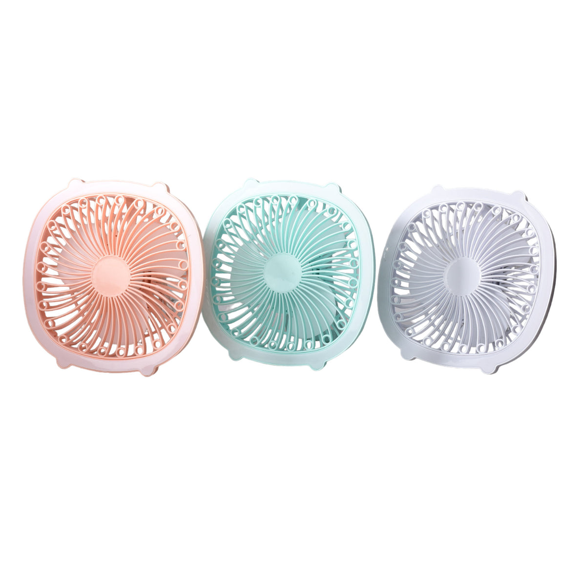 ventilador con cable usb recargable cuadrado varios colores
