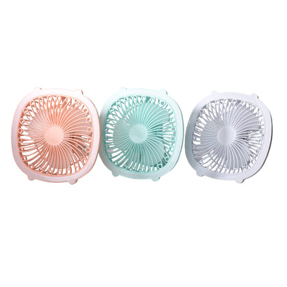 VENTILADOR CON CABLE USB RECARGABLE CUADRADO VARIOS COLORES