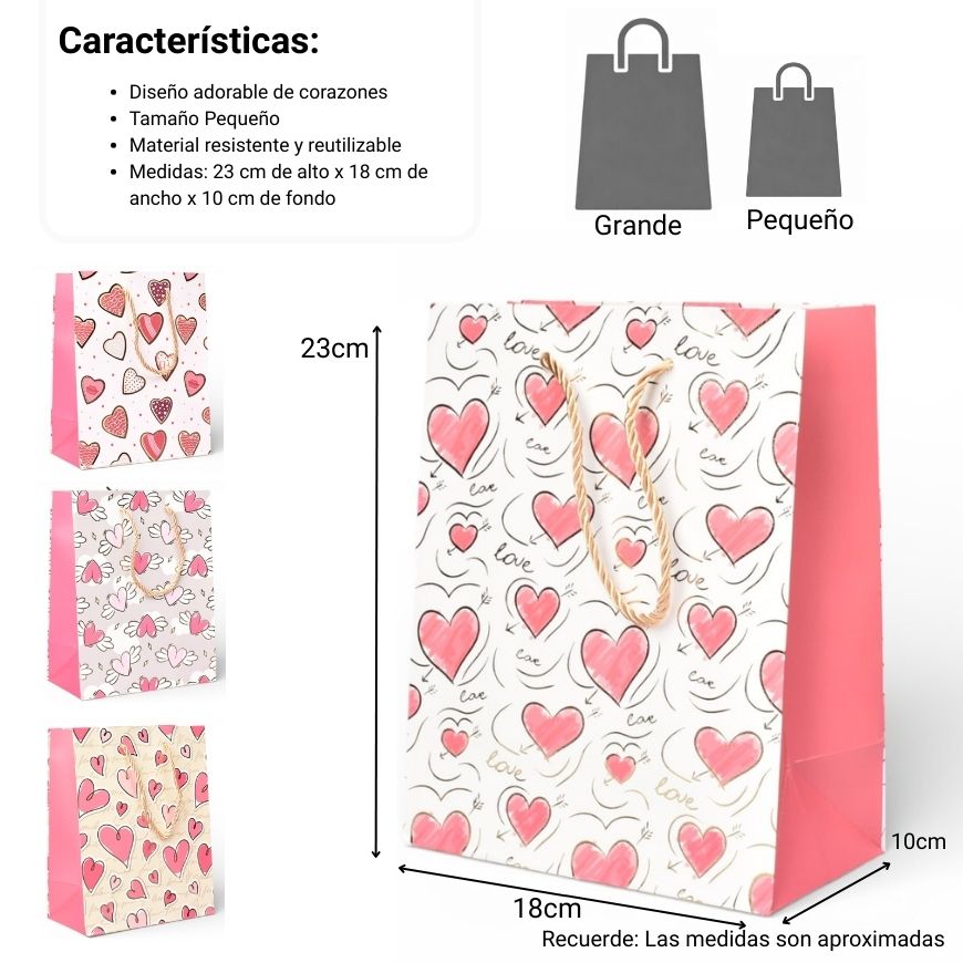 bolsa para regalo varios colores de papel dim:18x23x10