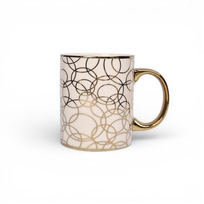 MUG POCILLO CERAMICA OREJA DORADA DISEÑO DIM:8X8X9