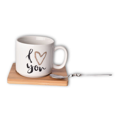 POCILLO CON CUCHARA MUG CERAMICA POCILLO DE CAFÉ VASO