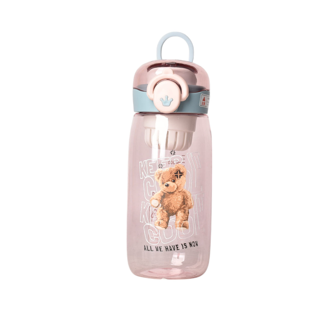 botella de agua 420ml plastico varios colores  dim:17x7x7