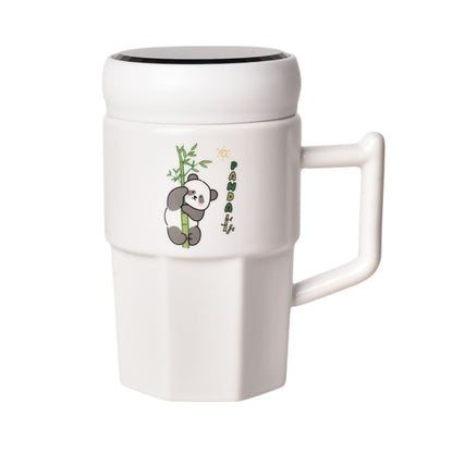MUG POCILLO CERAMICA CON TAPA DISEÑO OSOS 450ML DIM:13*13*6